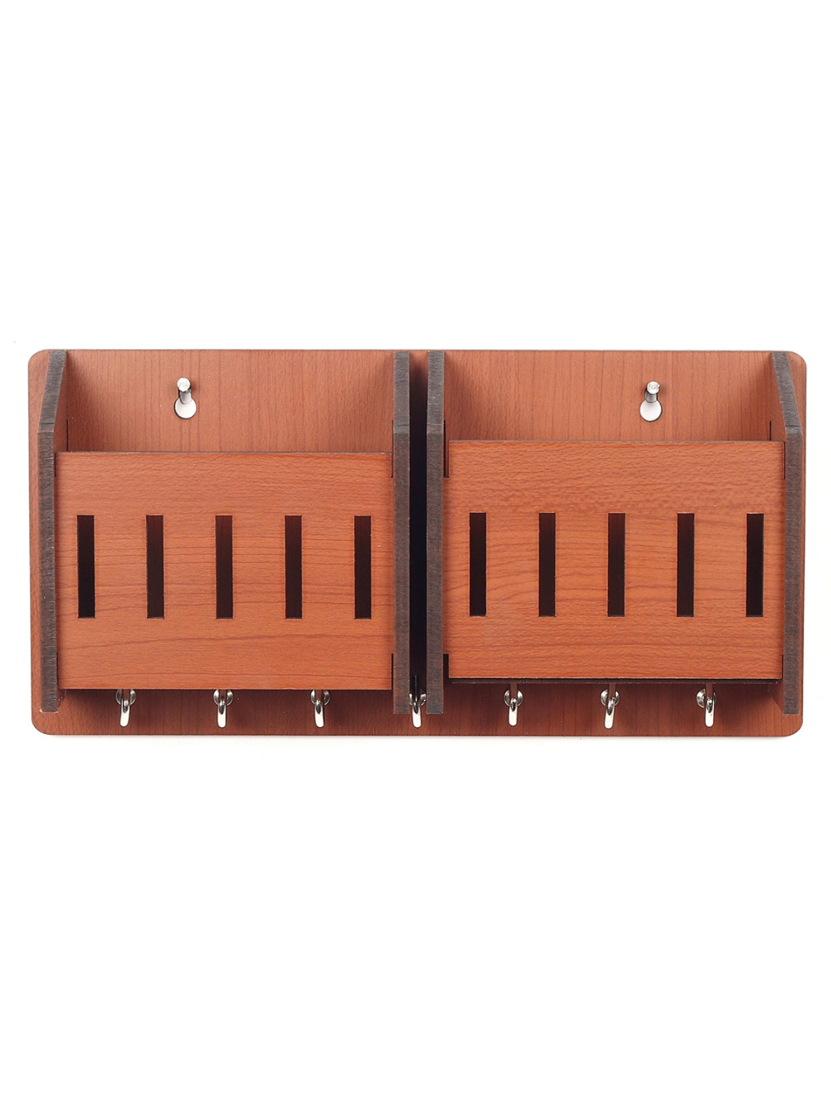 Wooden Key Holder With 2 Mobile & Magazine Organizer, Home & Office Wall Decorative