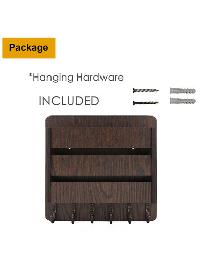 Wooden Key Holder With 1 Organizer For Mail & Magazine For Home & Office Wall Decorative