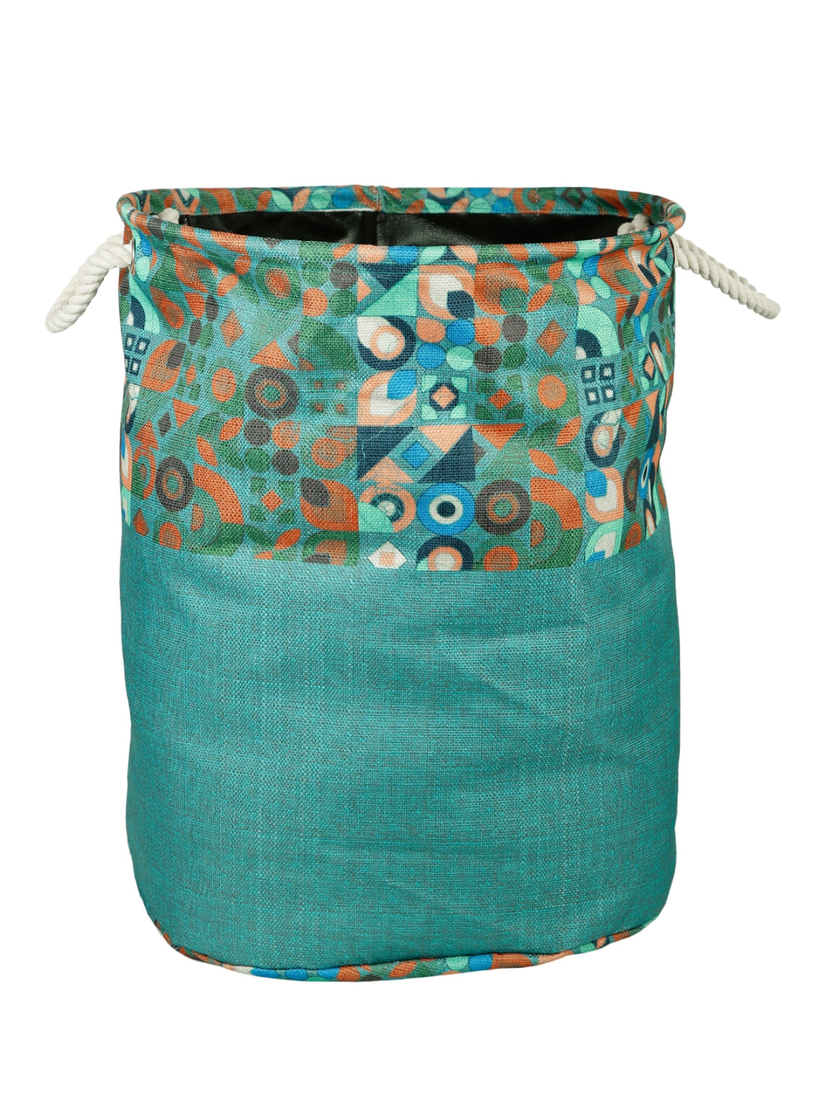 Polyester Slub Printed Laundry Bag  - Sea Green