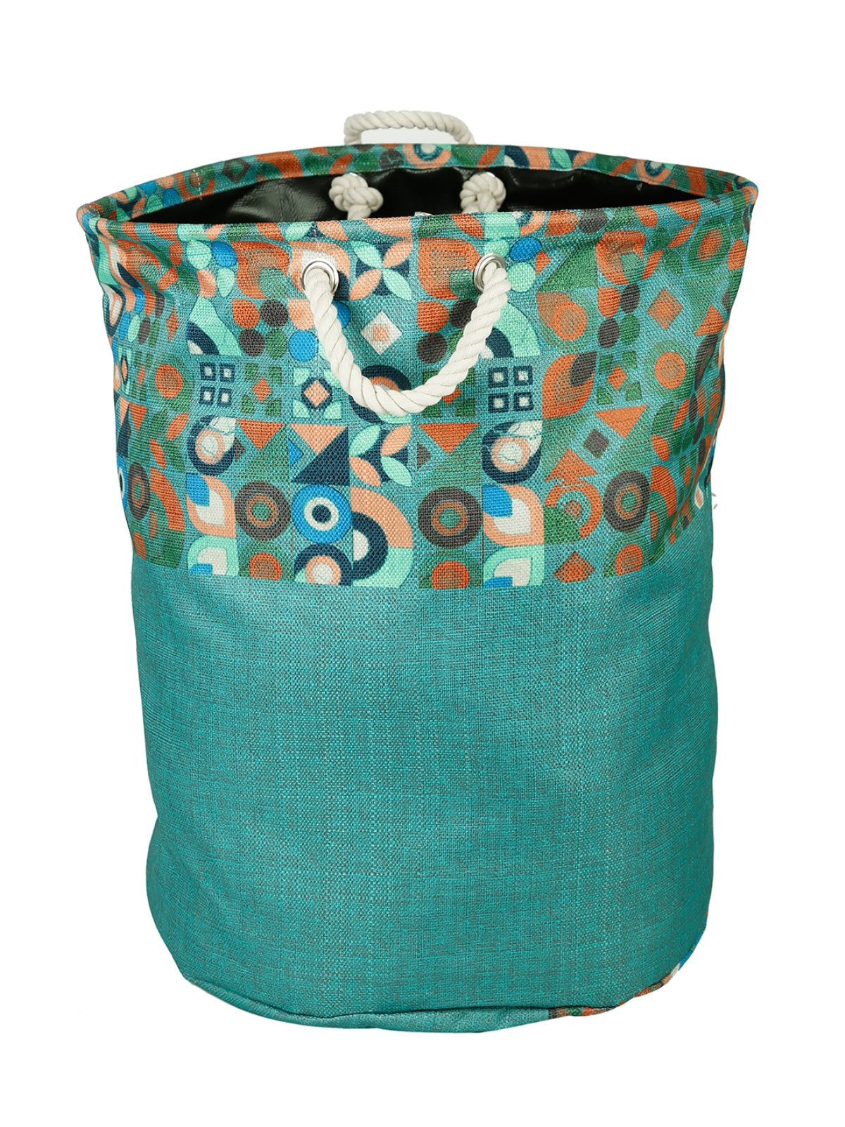 Polyester Slub Printed Laundry Bag  - Sea Green