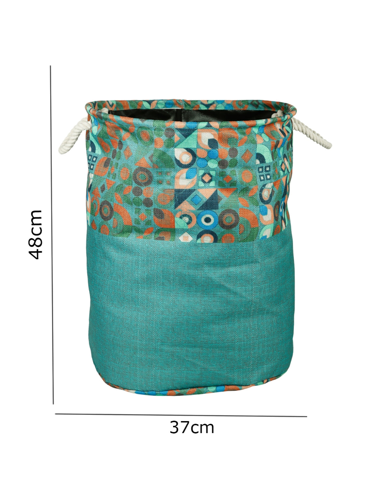 Polyester Slub Printed Laundry Bag  - Sea Green