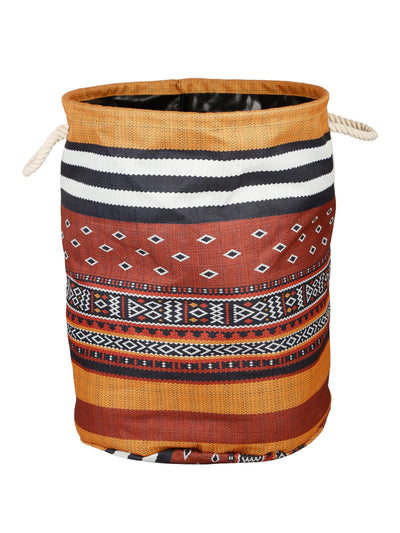 Polyester Slub Ethnic Motifs Design Laundry Bag  - Multicolor