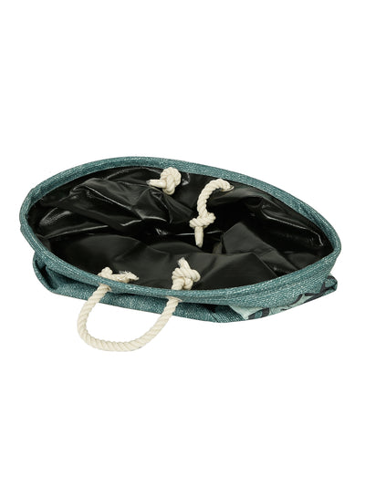 Polyester Slub Text Print Laundry Bag  - greenish gray