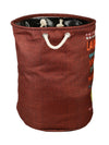 Polyester Slub Text Print Laundry Bag  - Brown