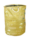 Polyester Slub Text Print Laundry Bag  - Lime Green