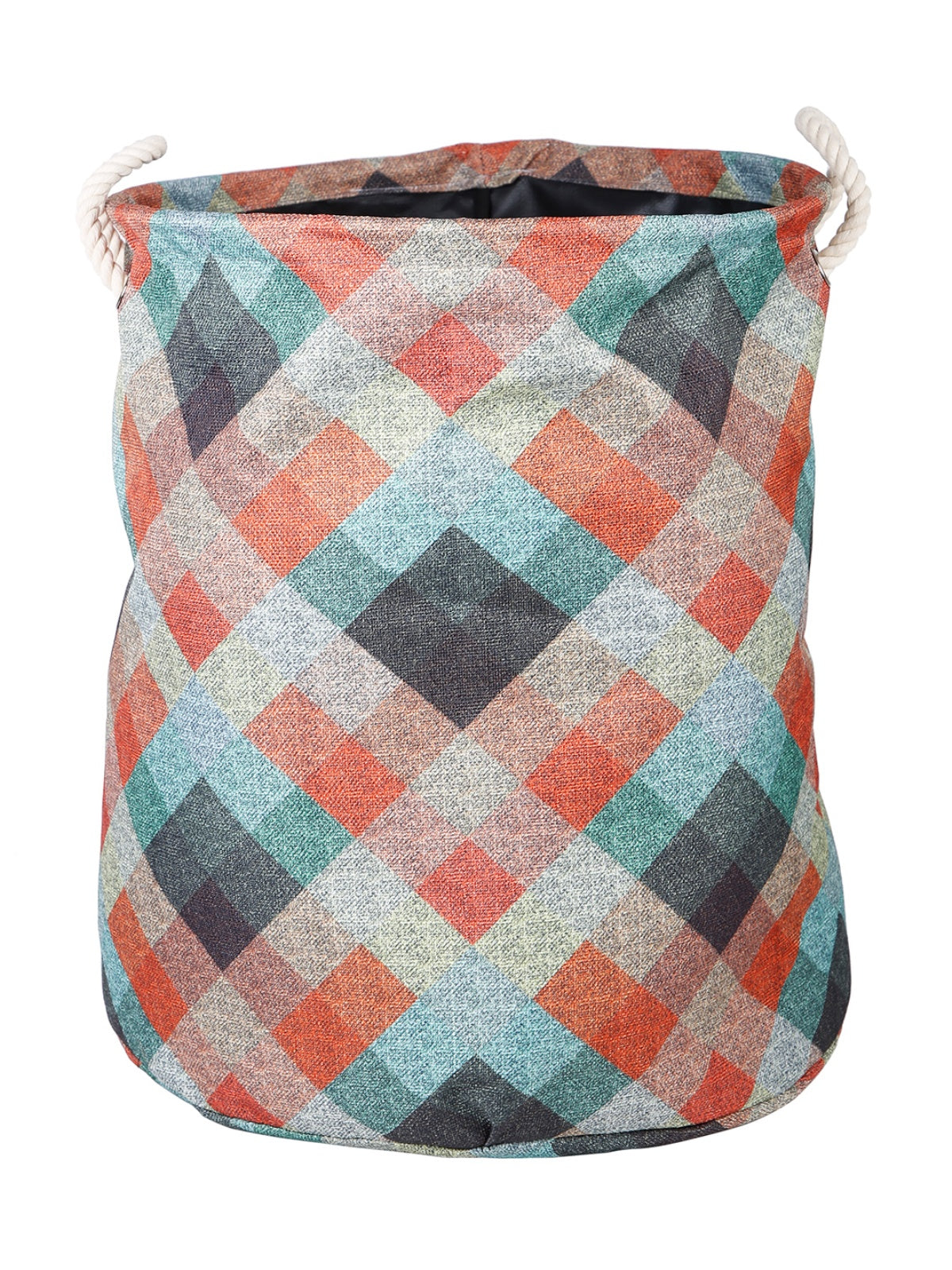 Polyester Slub Check Design Laundry Bag  - Multicolor