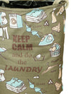 Polyester Slub Printed Laundry Bag  - Khaki