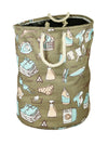 Polyester Slub Printed Laundry Bag  - Khaki