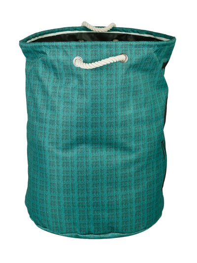 Polyester Slub Tap Design Laundry Bag  - Sea Green