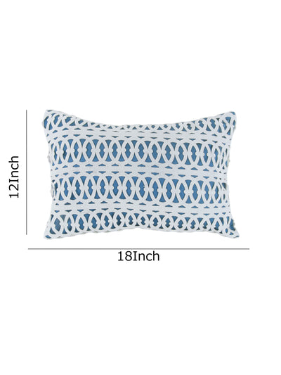 Blue & White Set of 3 Polyester (16 x 16) Inch, (12 x 18) Inch Cushion Covers
