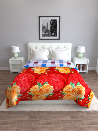 Red & Yellow AC Room 500 GSM Polyester Coral Fleece Blanket