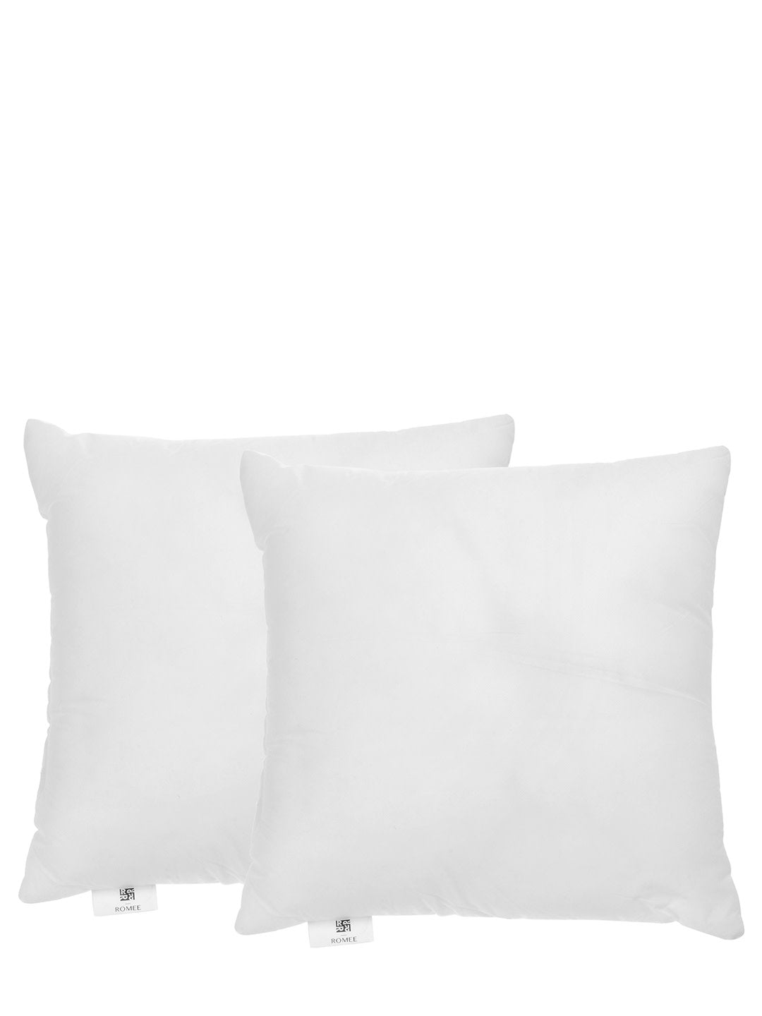 Set of 2 White Microfiber Square Cushion Fillers