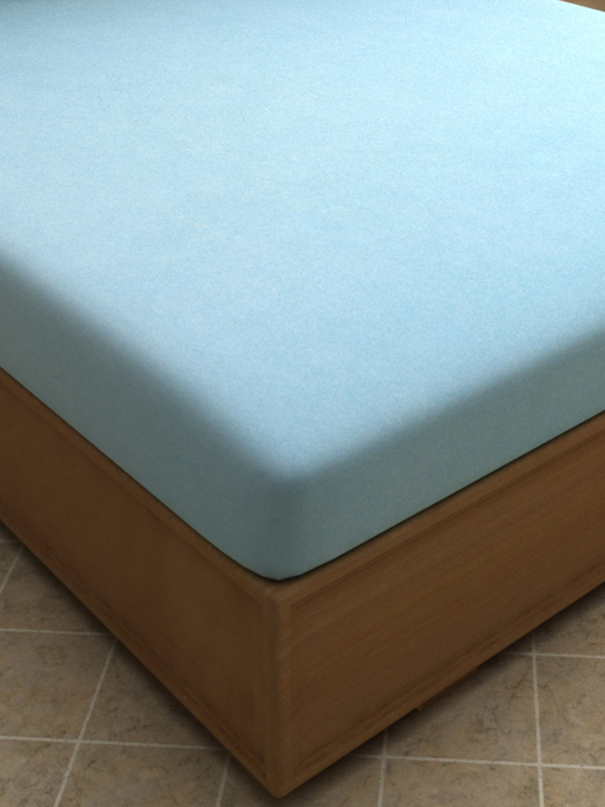 Aqua Blue Terry Cloth Waterproof Mattress Protector for King Size