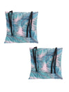 Turquoise Set of 2 Floral Patterned Chair Pads