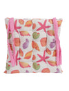 White & Pink Chair Pad Cushion Seat Self Printed - Set of 2, 40 cm x 40 cm