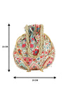 Multicolor Floral Embellished Silk Designer Potli Bag / Hand Bag