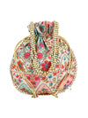 Multicolor Floral Embellished Silk Designer Potli Bag / Hand Bag