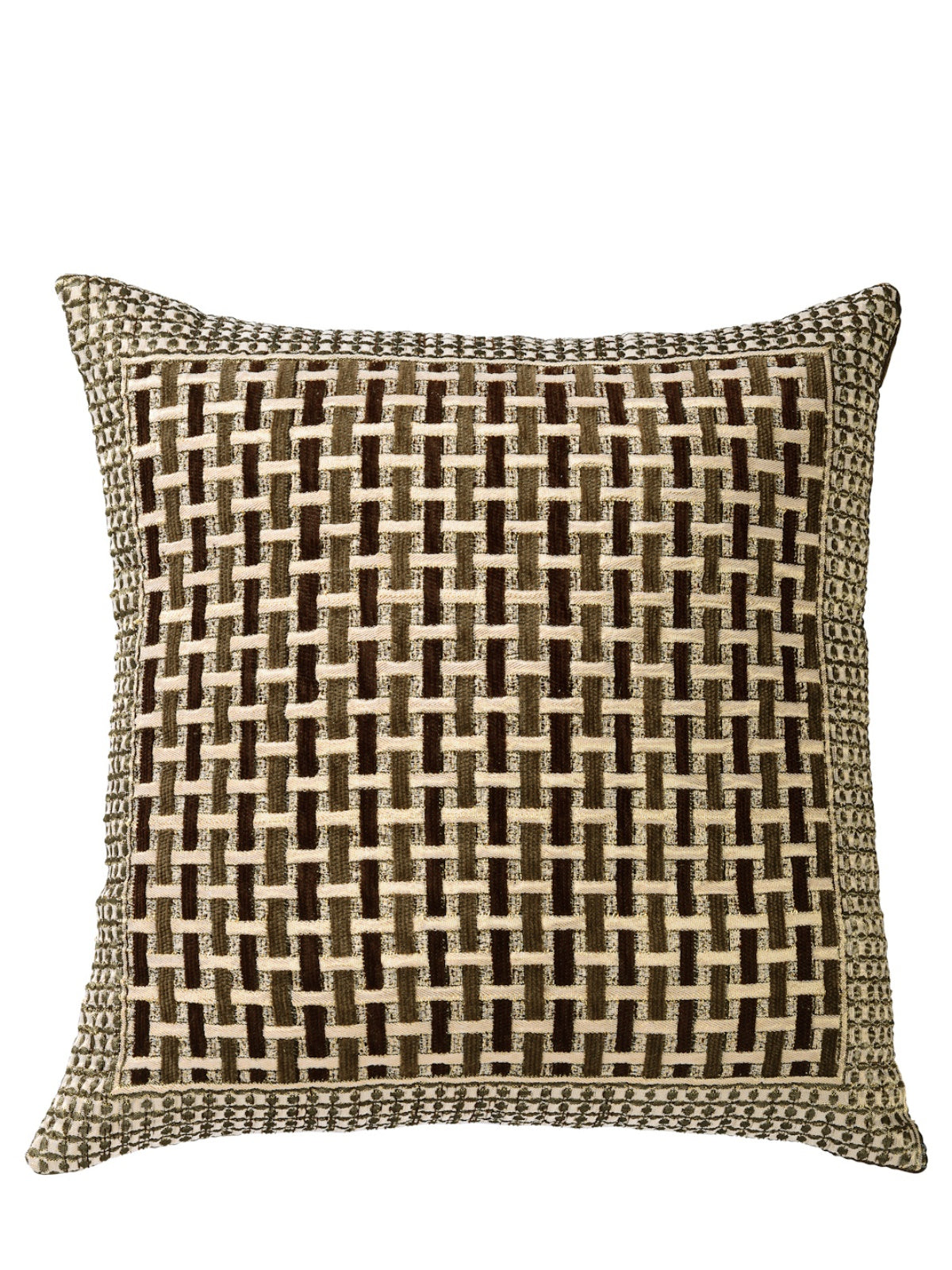 Soft Chenille Geometric Throw Pillow/Cushion Covers 16x16 Set of 5 - Brown