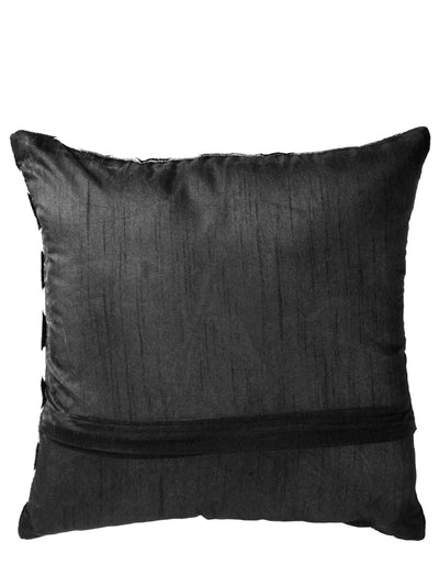 Soft Chenille Geometric Throw Pillow/Cushion Covers 16 x 16 inch, Set of 5 - Black