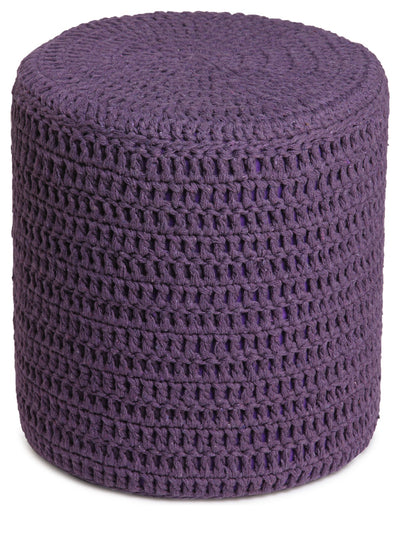 Purple Cylindrical Shape Ottoman/Pouffe