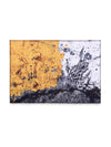 Yellow & Grey Abstract Patterned Doormat, 16 Inch x 24 Inch