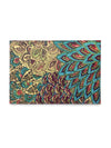 Yellow & Blue Floral Patterned Doormat, 16 Inch x 24 Inch