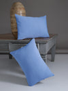 ROMEE Blue Solid Printed Cushion Covers Set of 2