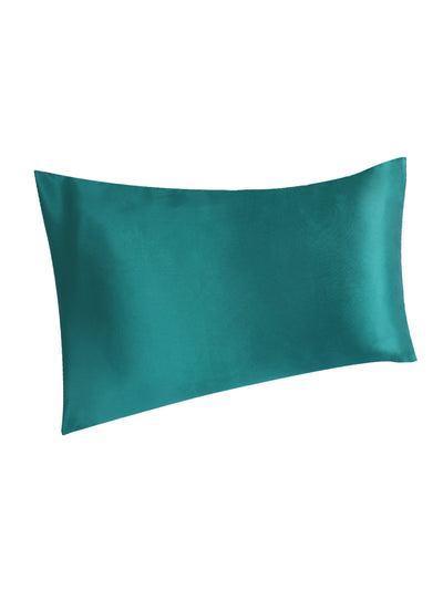 Teal Green Set of 2 Solid Patterned Pillow Covers
