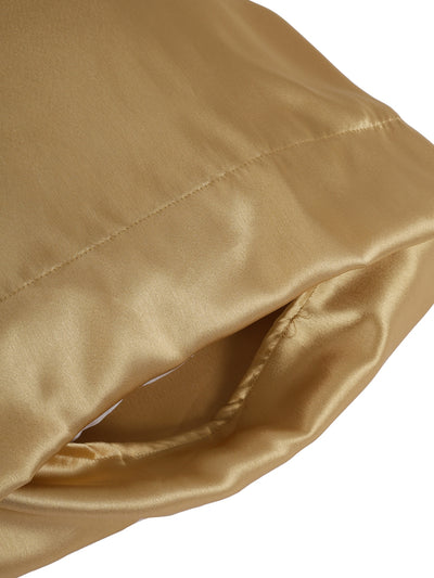 Golden Set of 2 Solid Patterned Pillow Covers