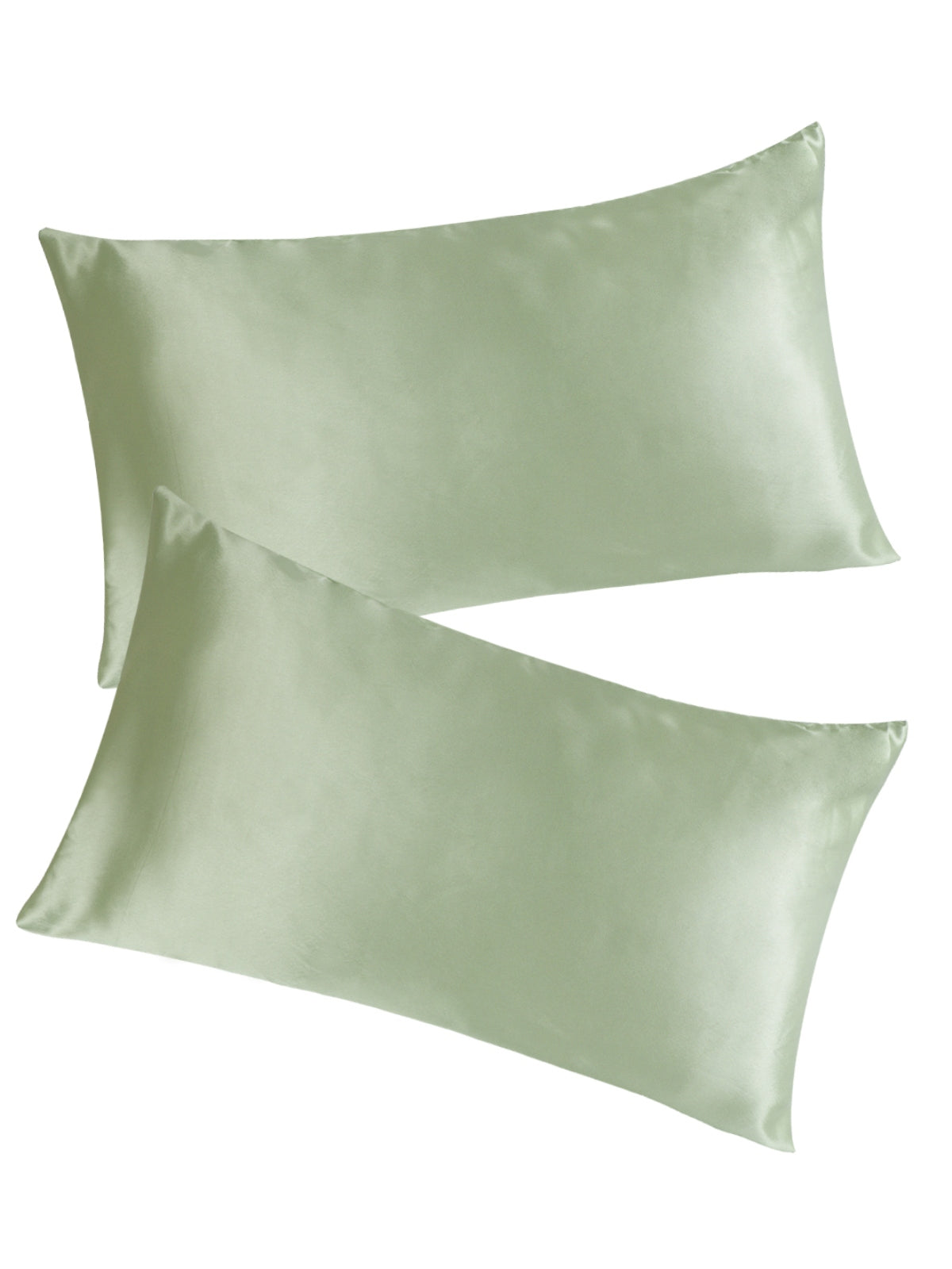 Green Set of 2 Solid Patterned Pillow Covers