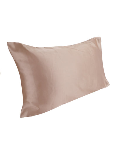 Beige Set of 2 Solid Patterned Pillow Covers