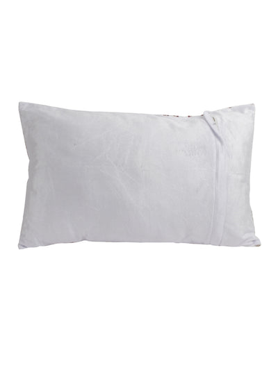 Off White & Brown Polyester Velvet Pillow Covers - Pack of 2