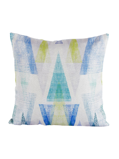 Geometric Polyester Cushion Cover 16x16 Inch, Set of 5 - Blue and Off-White