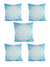 Ethnic Motifs Polyester Cushion Cover 16x16 Inch, Set of 5 - Turquoise Blue