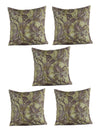 Floral Polyester Cushion Cover 16x16 Inch, Set of 5 - Green