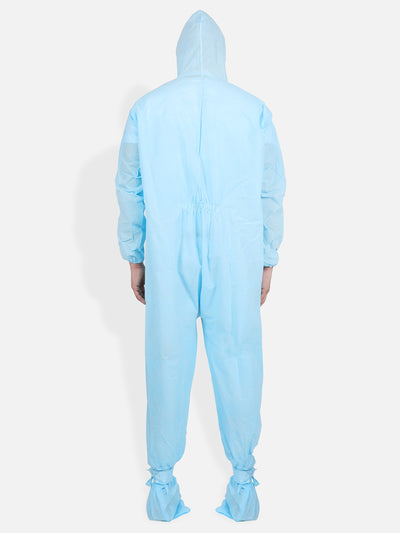 Medical PPE Safety Kit with Protective Hooded Full Body Coverall, Shoe Cover, Face Shield