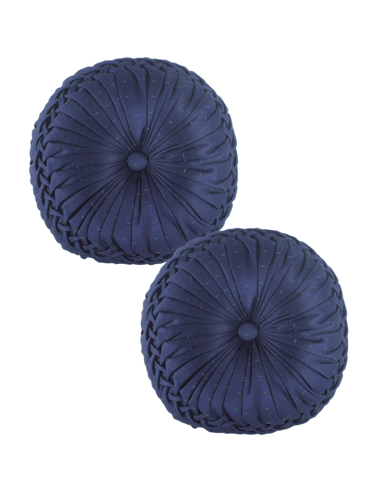 Solid Round Cushion Set of 2, Royal Blue