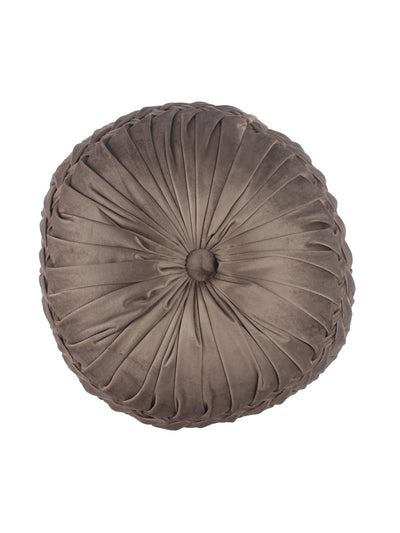 Brown Set of 2 Solid Patterned Round Shape Cushions