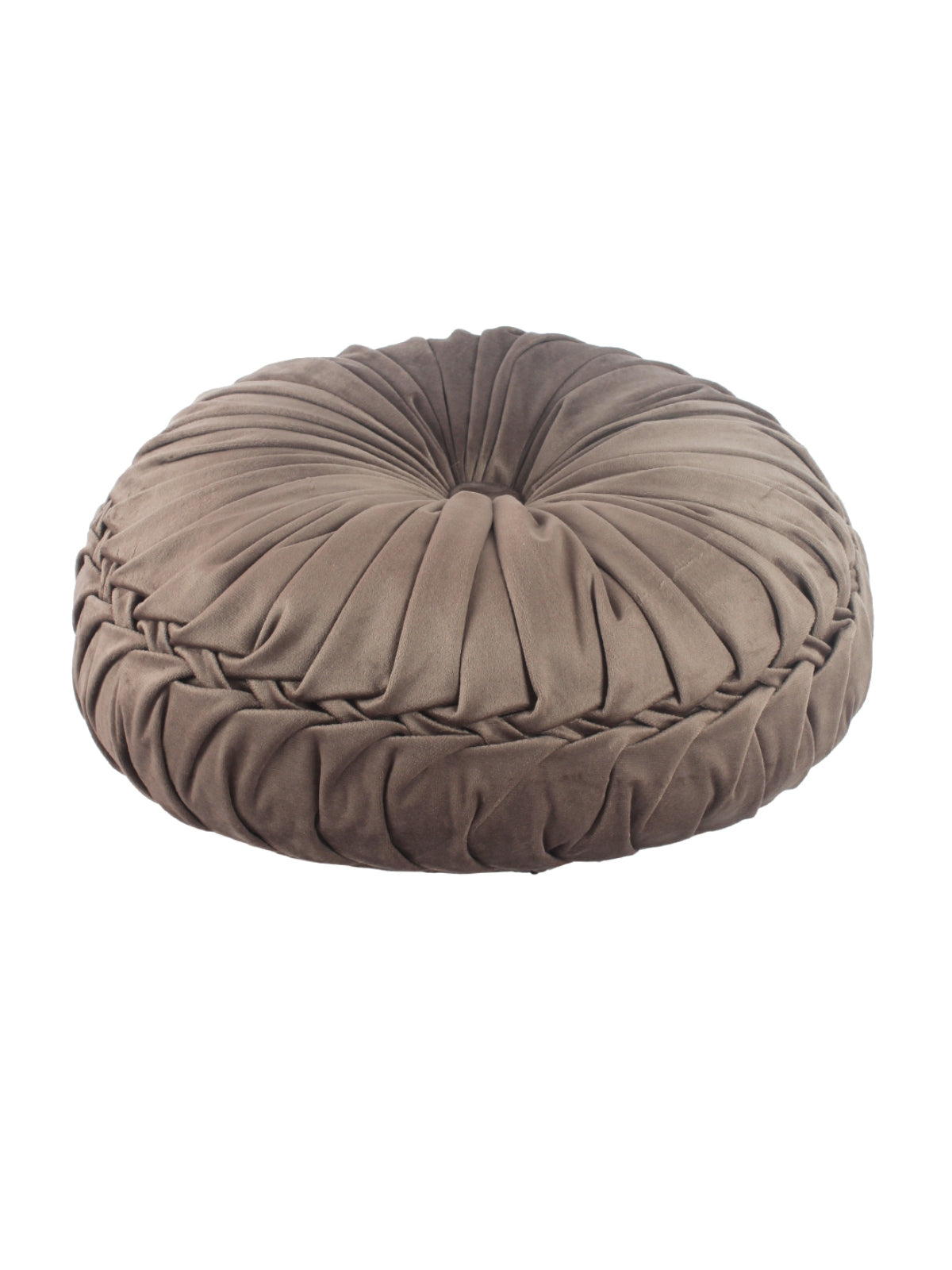 Brown Set of 2 Solid Patterned Round Shape Cushions