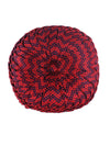 Maroon & Blue Set of 2 Geometric Patterned Round Shape Cushions