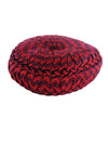 Maroon & Blue Set of 2 Geometric Patterned Round Shape Cushions