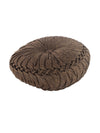 Brown Set of 2 Textured Patterned Round Shape Cushions