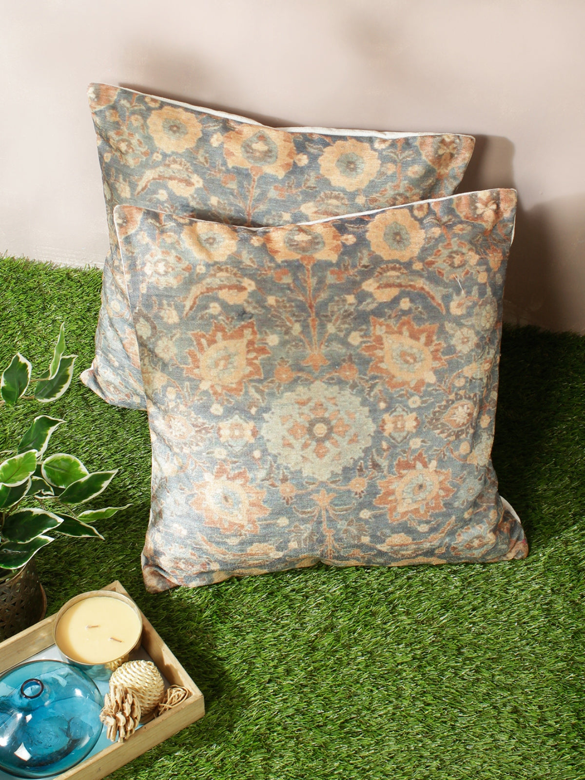 Ethnic Motifs 2 Piece Polyester Cushion Cover Set - 18" x 18", Multicolour