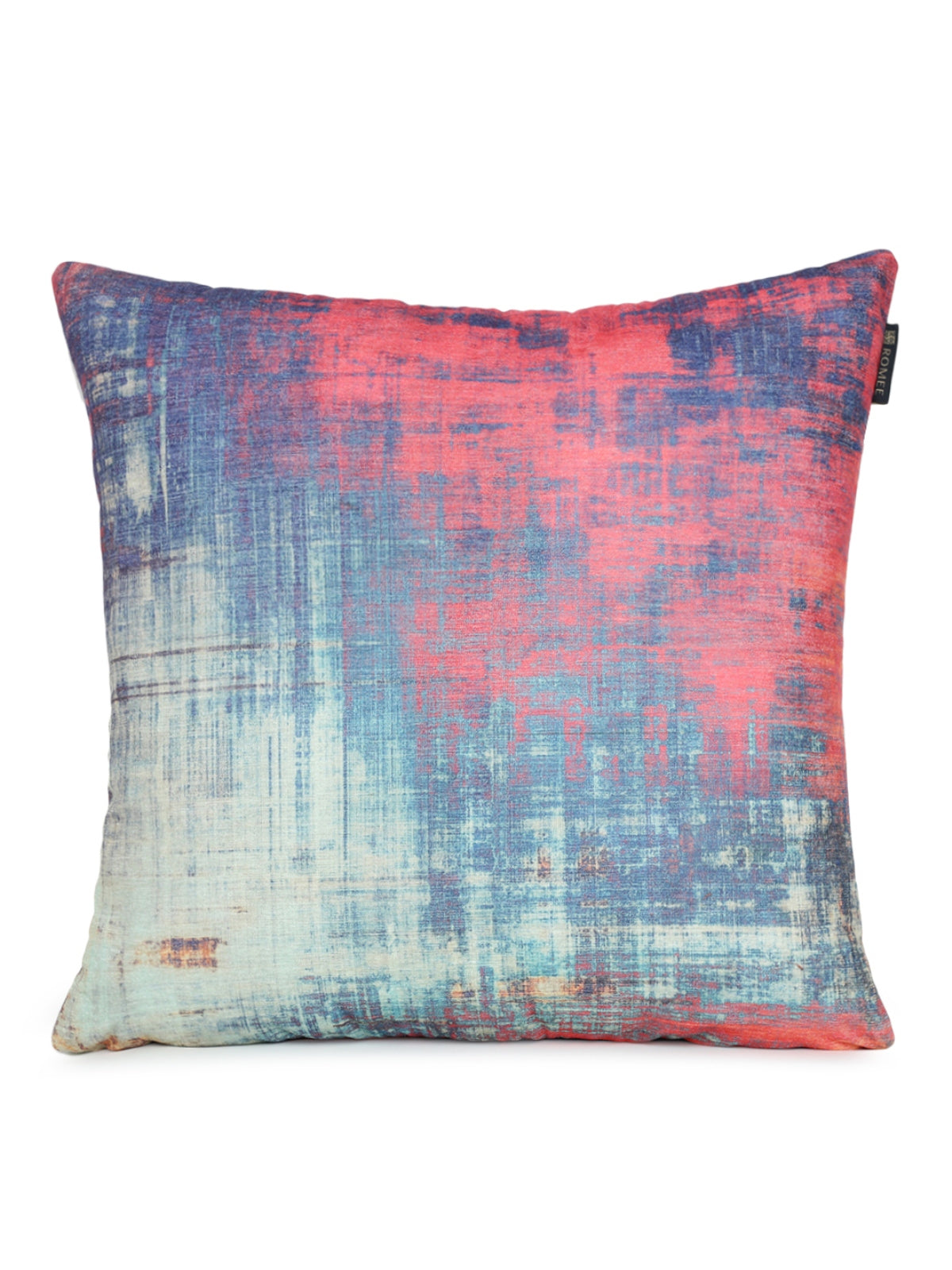 Blue and Red Set of 2 Cushion Covers 24x24 Inch