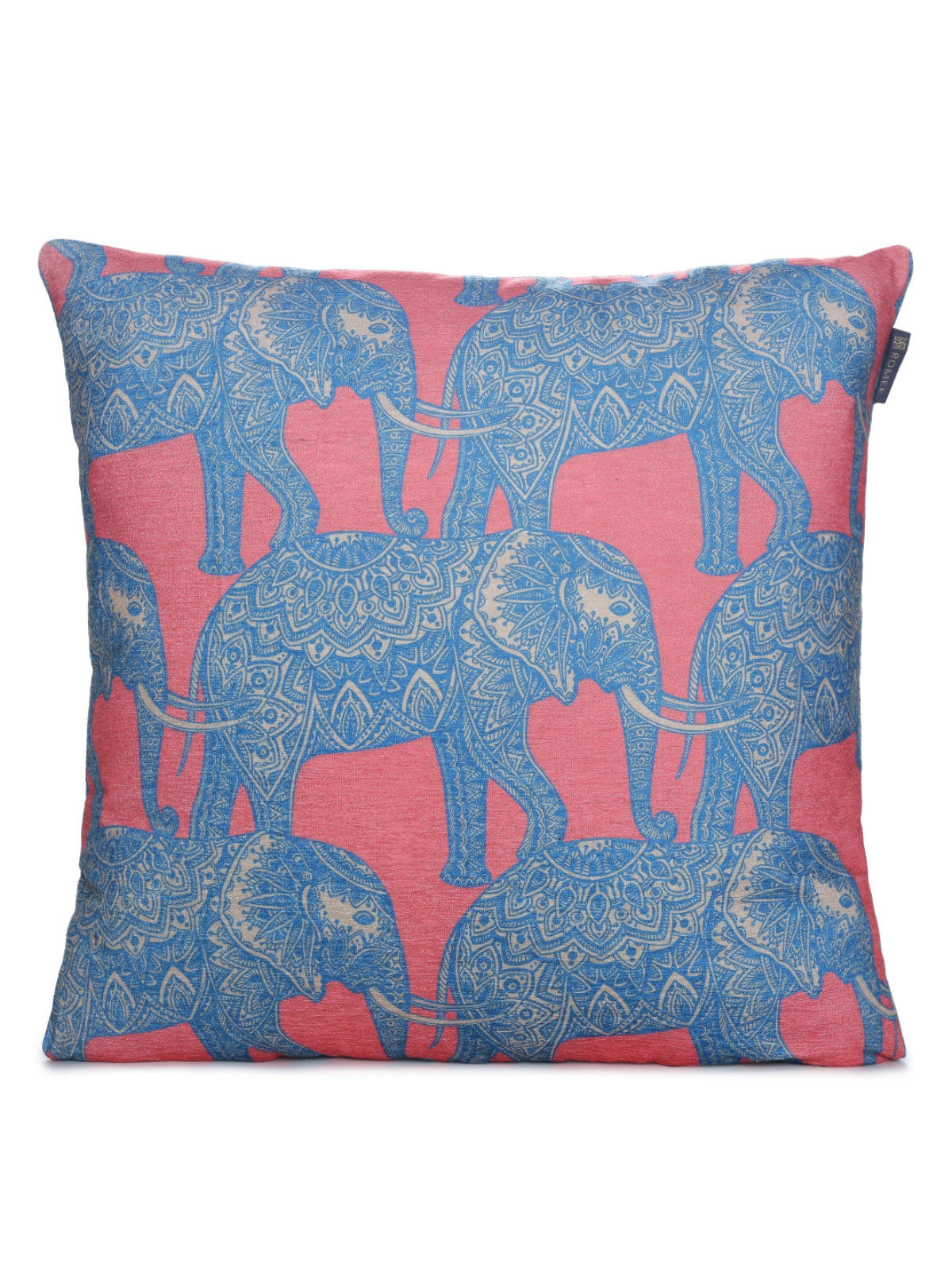 Blue and Dark Pink Set of 2 Cushion Covers 24x24 Inch