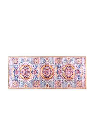 Blue & Rust 22 inch x 55 inch Ethnic Motifs Patterned Bed Runner