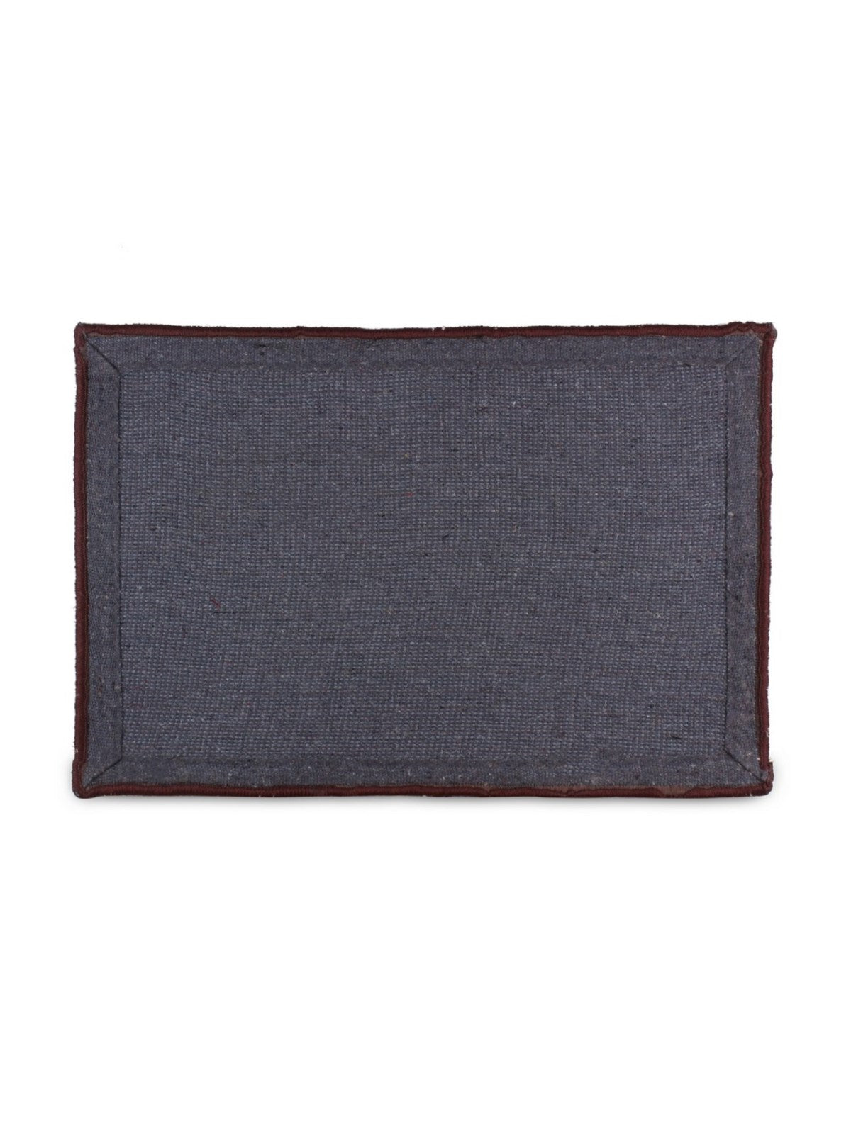 Brown & Beige  Check Polyester Shaggy Anti-Skid Doormat