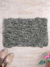 Silver Set Of 1 Solid Patterned Polyester Shaggy Door Mat