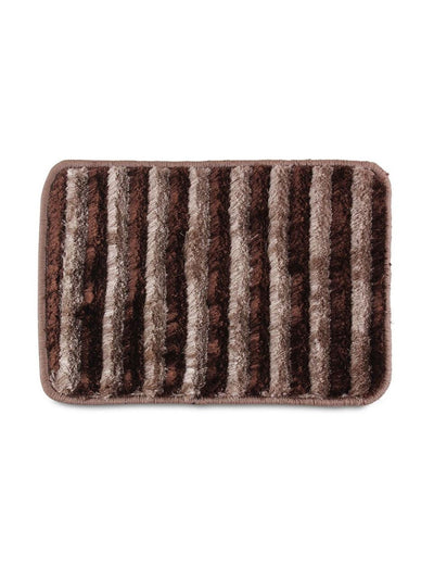 Brown & Beige Stripes Patterned Doormat, 16 Inch x 24 Inch
