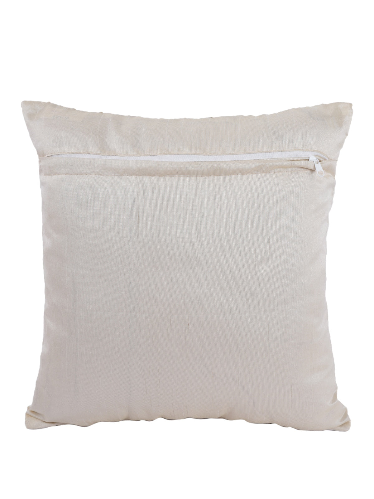 White & Beige Set of 5 Polyester 16 Inch x 16 Inch Cushion Covers